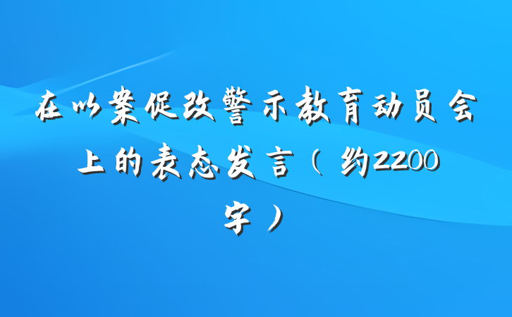 在以案促改警示教育动员会上的表态发言（约2200字）