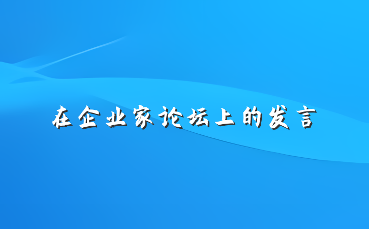 在企业家论坛上的发言