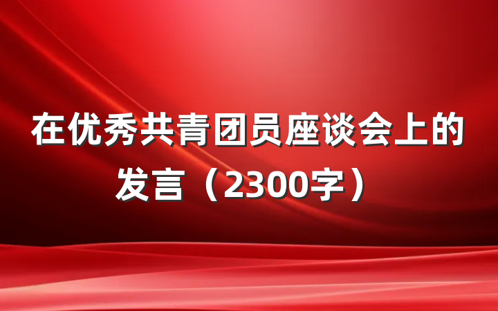 在优秀共青团员座谈会上的发言（2300字）