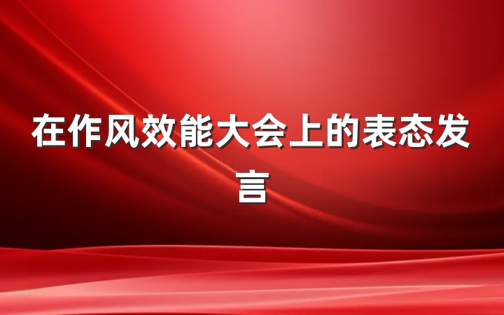 在作风效能大会上的表态发言