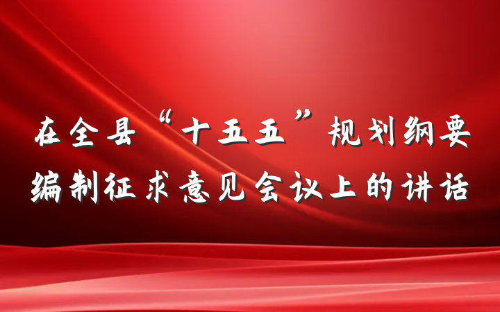 在全县“十五五”规划纲要编制征求意见会议上的讲话