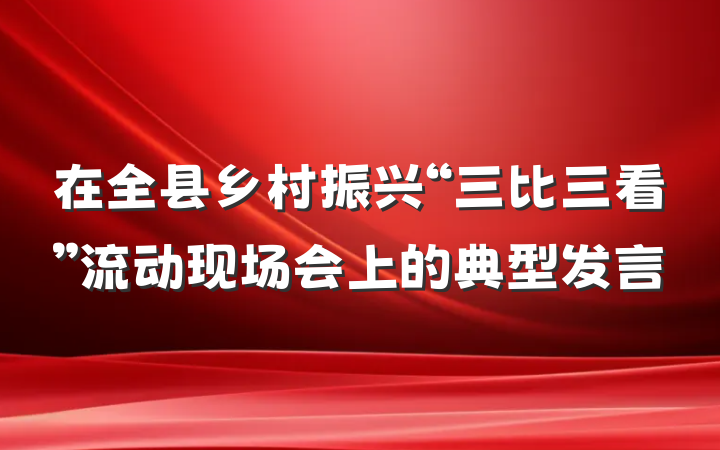 在全县乡村振兴“三比三看”流动现场会上的典型发言