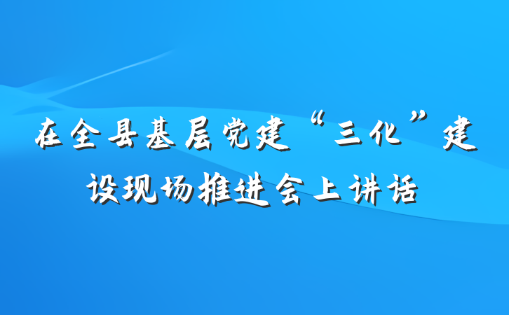 在全县基层党建“三化”建设现场推进会上讲话