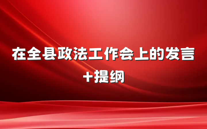 在全县政法工作会上的发言 提纲
