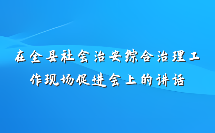 在全县社会治安综合治理工作现场促进会上的讲话
