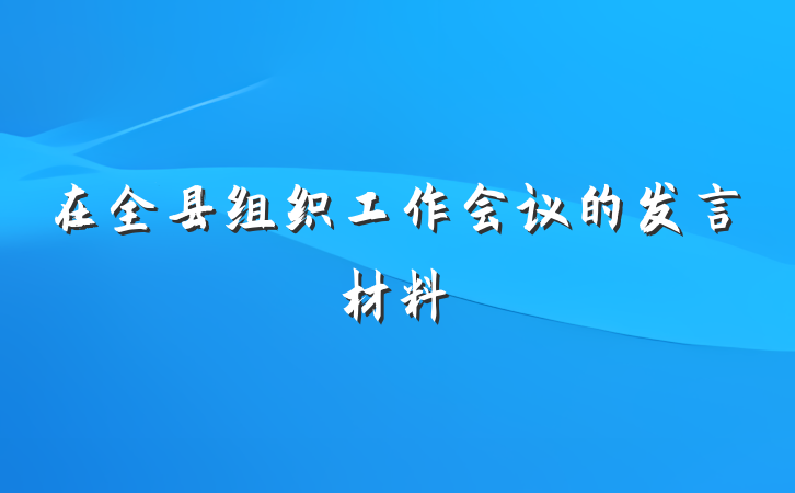 在全县组织工作会议的发言材料