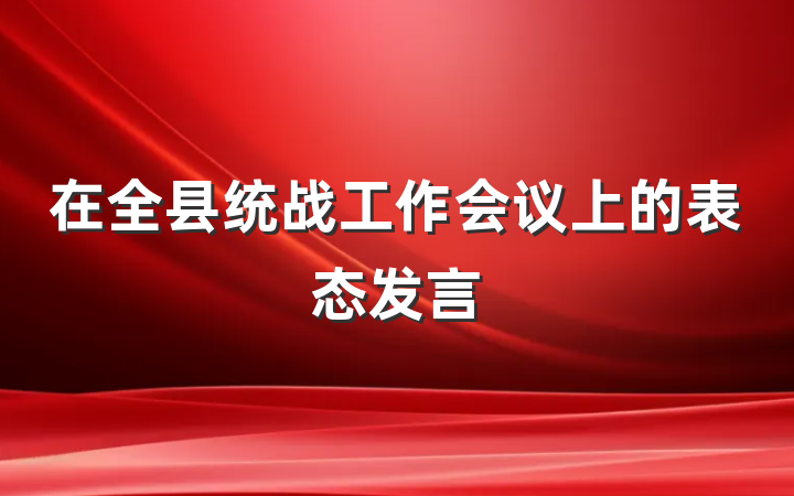 在全县统战工作会议上的表态发言