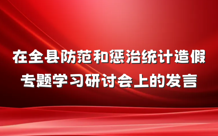 在全县防范和惩治统计造假专题学习研讨会上的发言