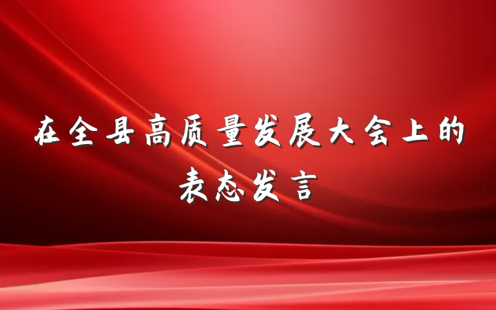 在全县高质量发展大会上的表态发言
