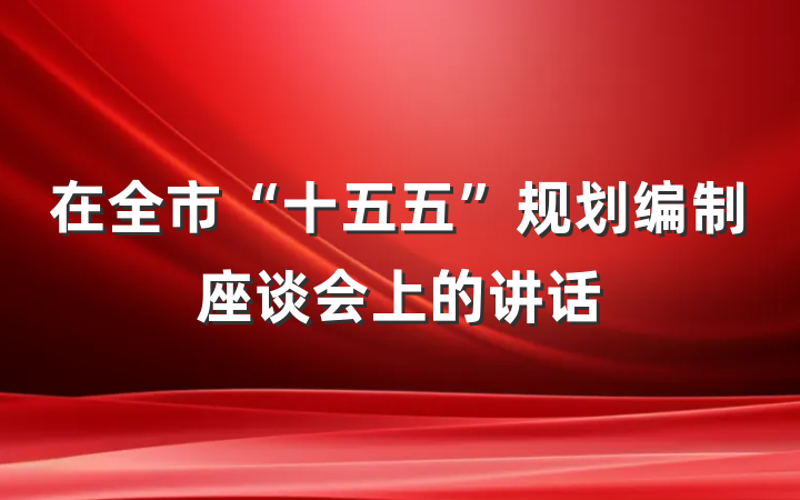 在全市“十五五”规划编制座谈会上的讲话