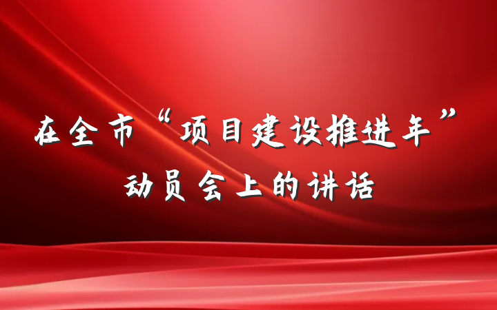 在全市“项目建设推进年”动员会上的讲话