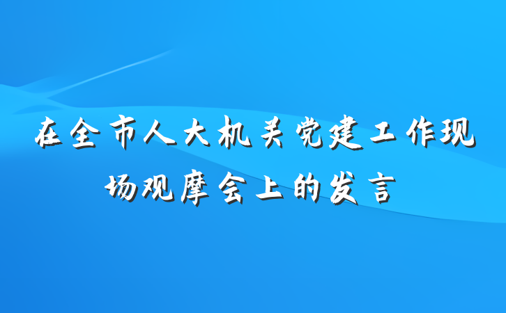 在全市人大机关党建工作现场观摩会上的发言