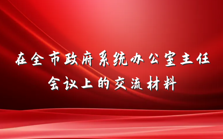 在全市政府系统办公室主任会议上的交流材料