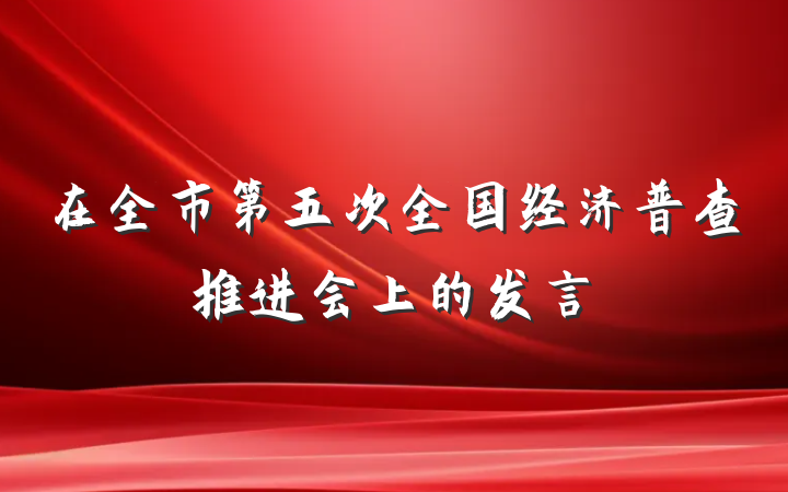 在全市第五次全国经济普查推进会上的发言