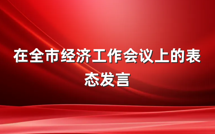 在全市经济工作会议上的表态发言