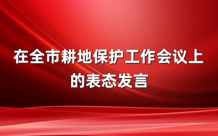 在全市耕地保护工作会议上的表态发言