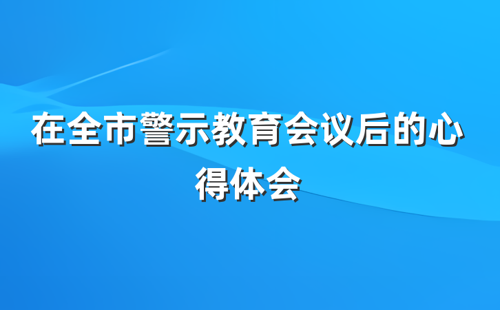 在全市警示教育会议后的心得体会