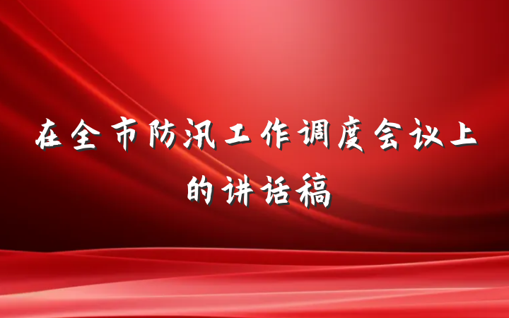 在全市防汛工作调度会议上的讲话稿