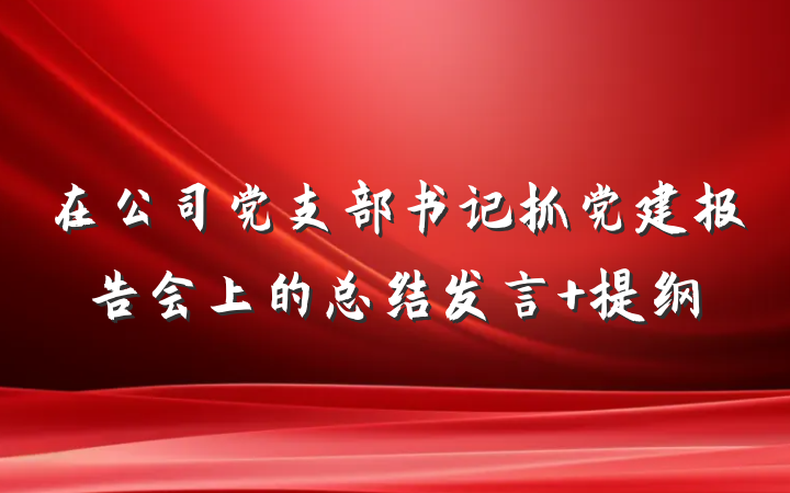 在公司党支部书记抓党建报告会上的总结发言 提纲