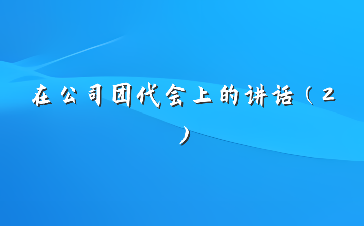 在公司团代会上的讲话（2）