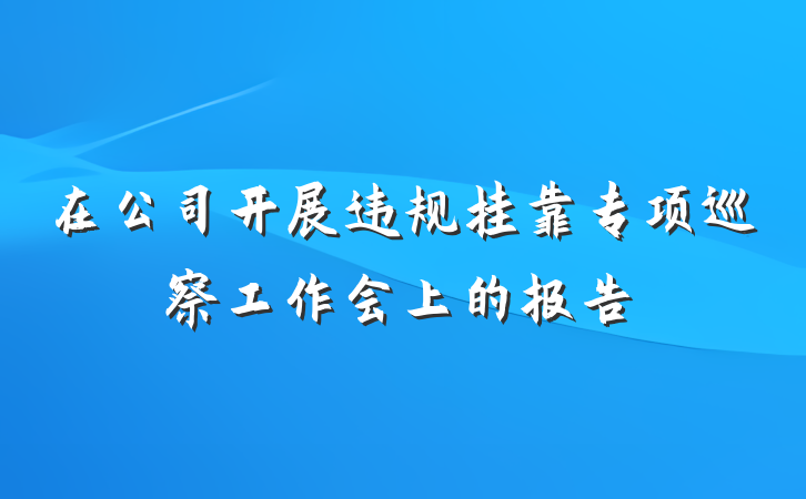在公司开展违规挂靠专项巡察工作会上的报告