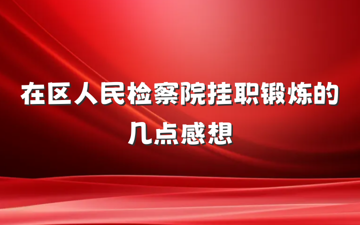 在区人民检察院挂职锻炼的几点感想