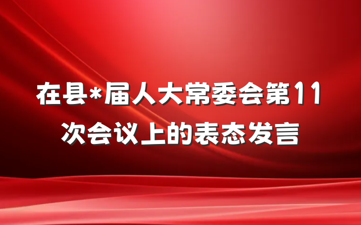在县*届人大常委会第11次会议上的表态发言