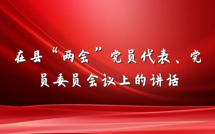 在县“两会”党员代表、党员委员会议上的讲话