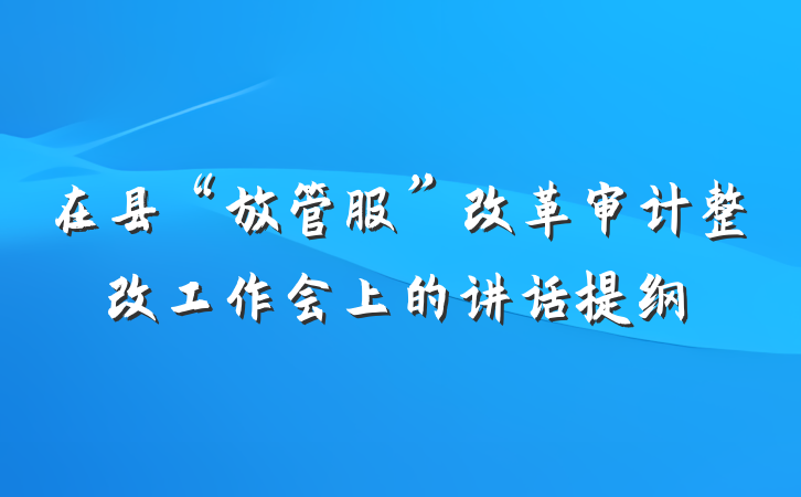 在县“放管服”改革审计整改工作会上的讲话提纲