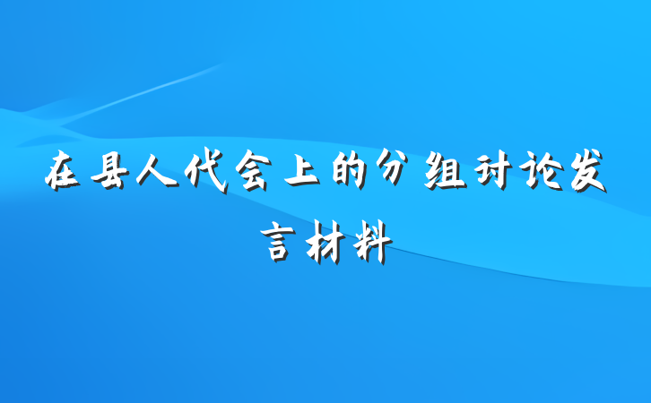 在县人代会上的分组讨论发言材料