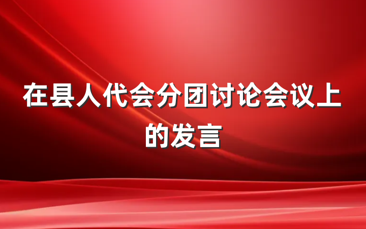 在县人代会分团讨论会议上的发言
