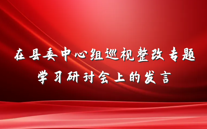 在县委中心组巡视整改专题学习研讨会上的发言