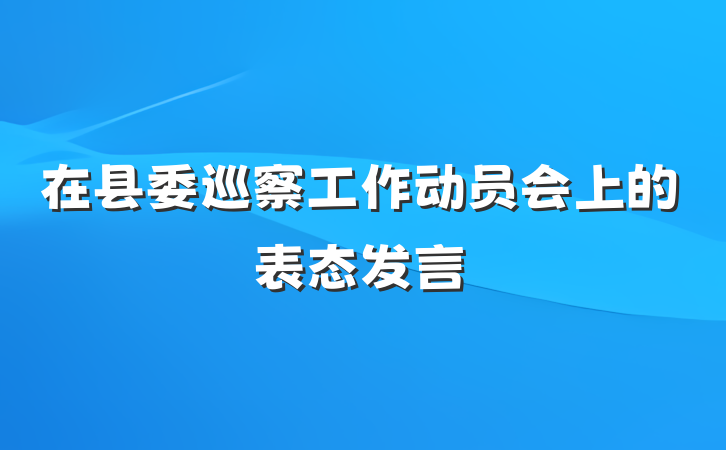 在县委巡察工作动员会上的表态发言