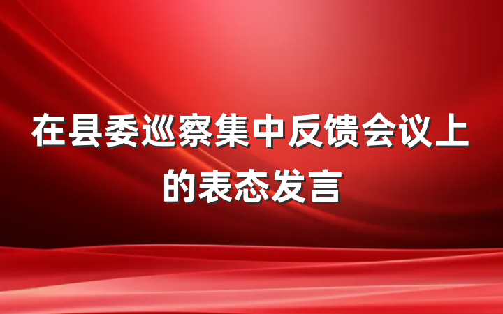 在县委巡察集中反馈会议上的表态发言