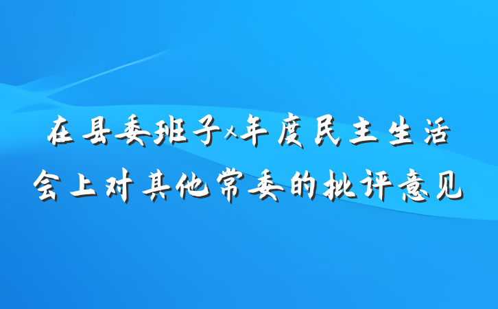 在县委班子x年度民主生活会上对其他常委的批评意见