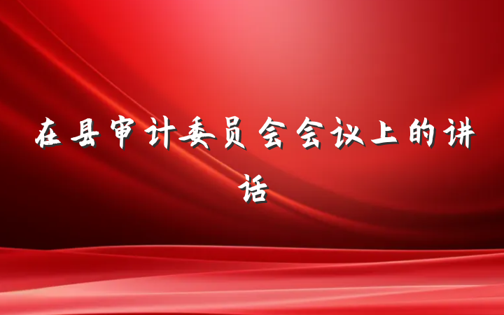 在县审计委员会会议上的讲话