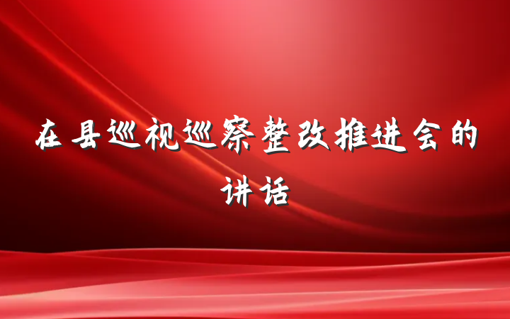 在县巡视巡察整改推进会的讲话