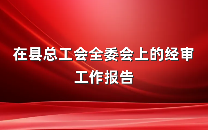 在县总工会全委会上的经审工作报告