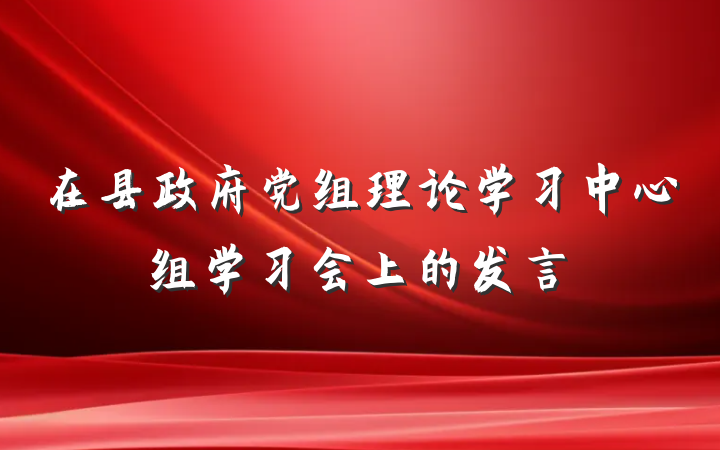 在县政府党组理论学习中心组学习会上的发言
