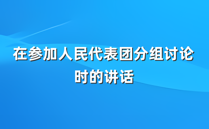 在参加人民代表团分组讨论时的讲话