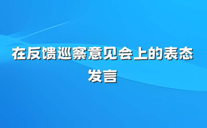 在反馈巡察意见会上的表态发言