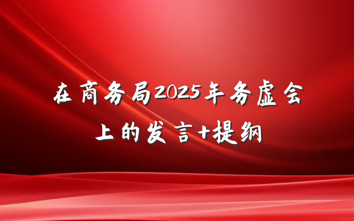 在商务局2025年务虚会上的发言 提纲