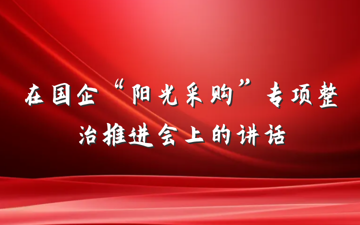 在国企“阳光采购”专项整治推进会上的讲话
