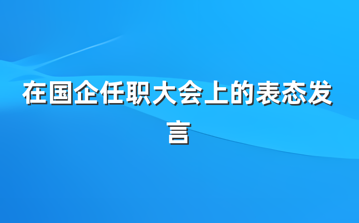 在国企任职大会上的表态发言