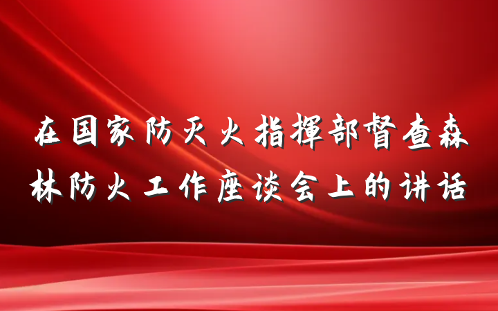 在国家防灭火指挥部督查森林防火工作座谈会上的讲话