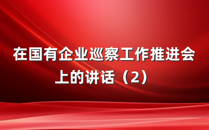 在国有企业巡察工作推进会上的讲话(2)