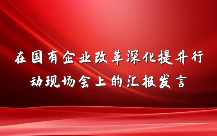 在国有企业改革深化提升行动现场会上的汇报发言