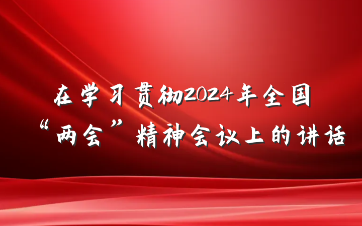 在学习贯彻2024年全国“两会”精神会议上的讲话