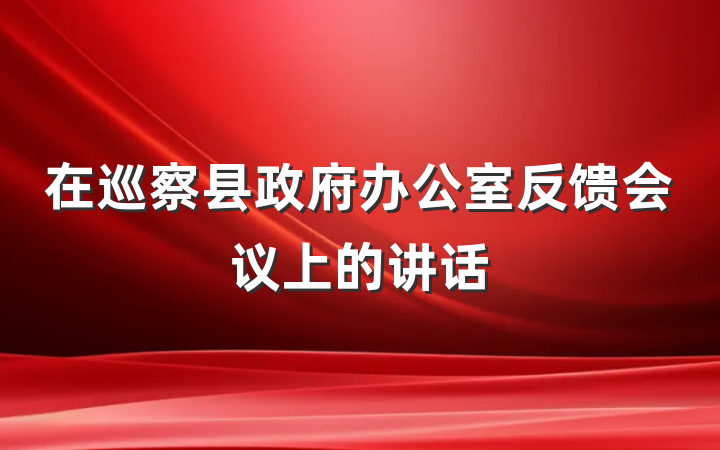 在巡察县政府办公室反馈会议上的讲话