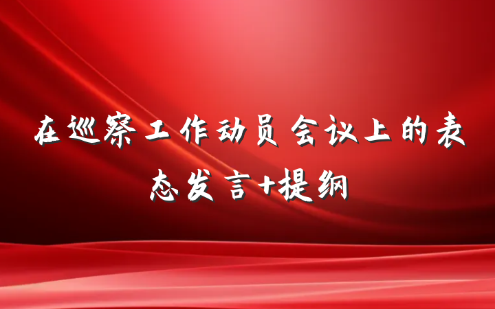 在巡察工作动员会议上的表态发言 提纲